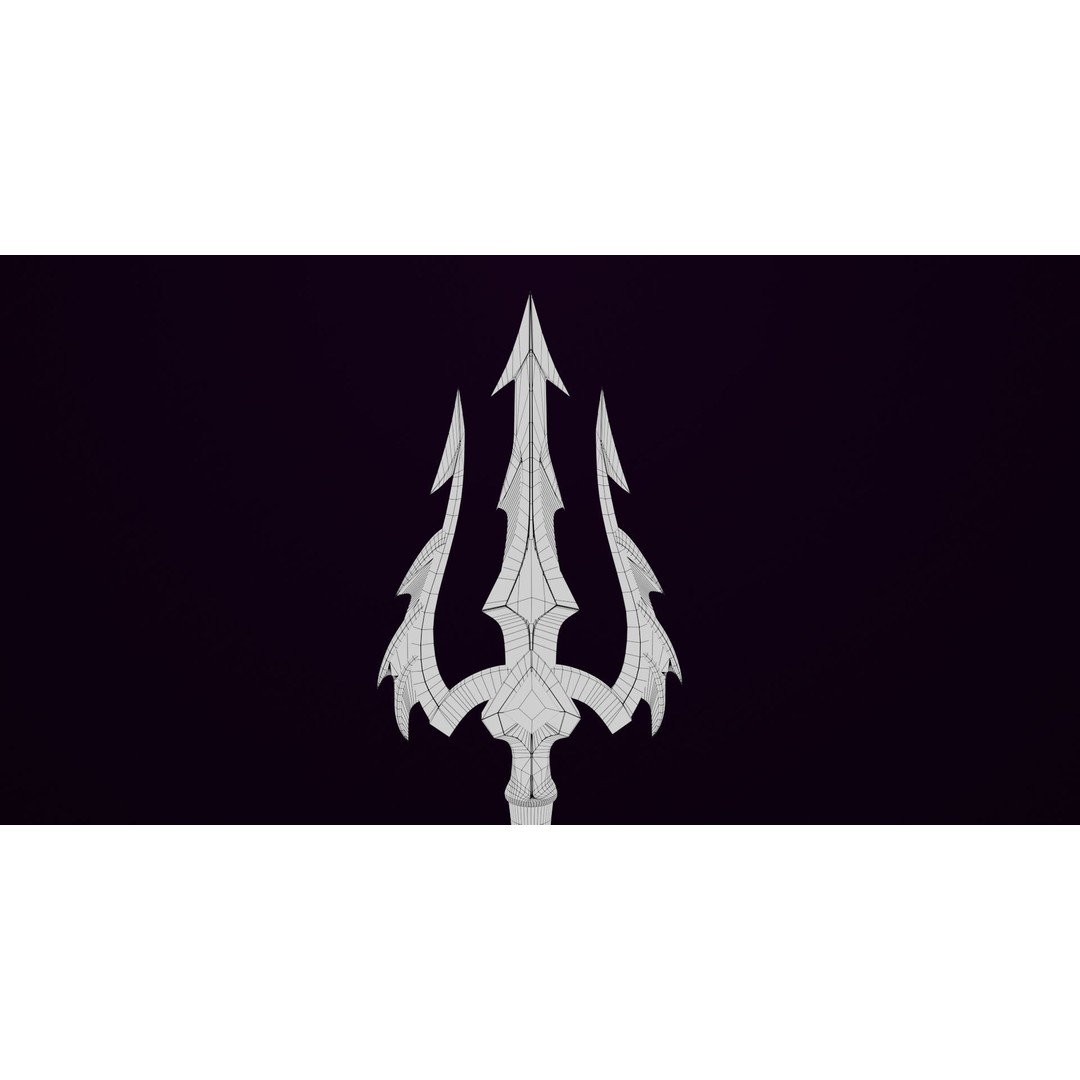 Fantasy Trident 3D Model – Low Poly Game Asset, FBX, PBR Textures - View 18