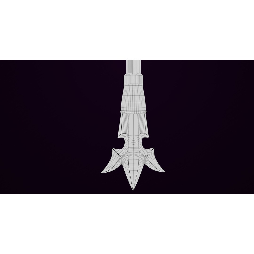 Fantasy Trident 3D Model – Low Poly Game Asset, FBX, PBR Textures - View 19