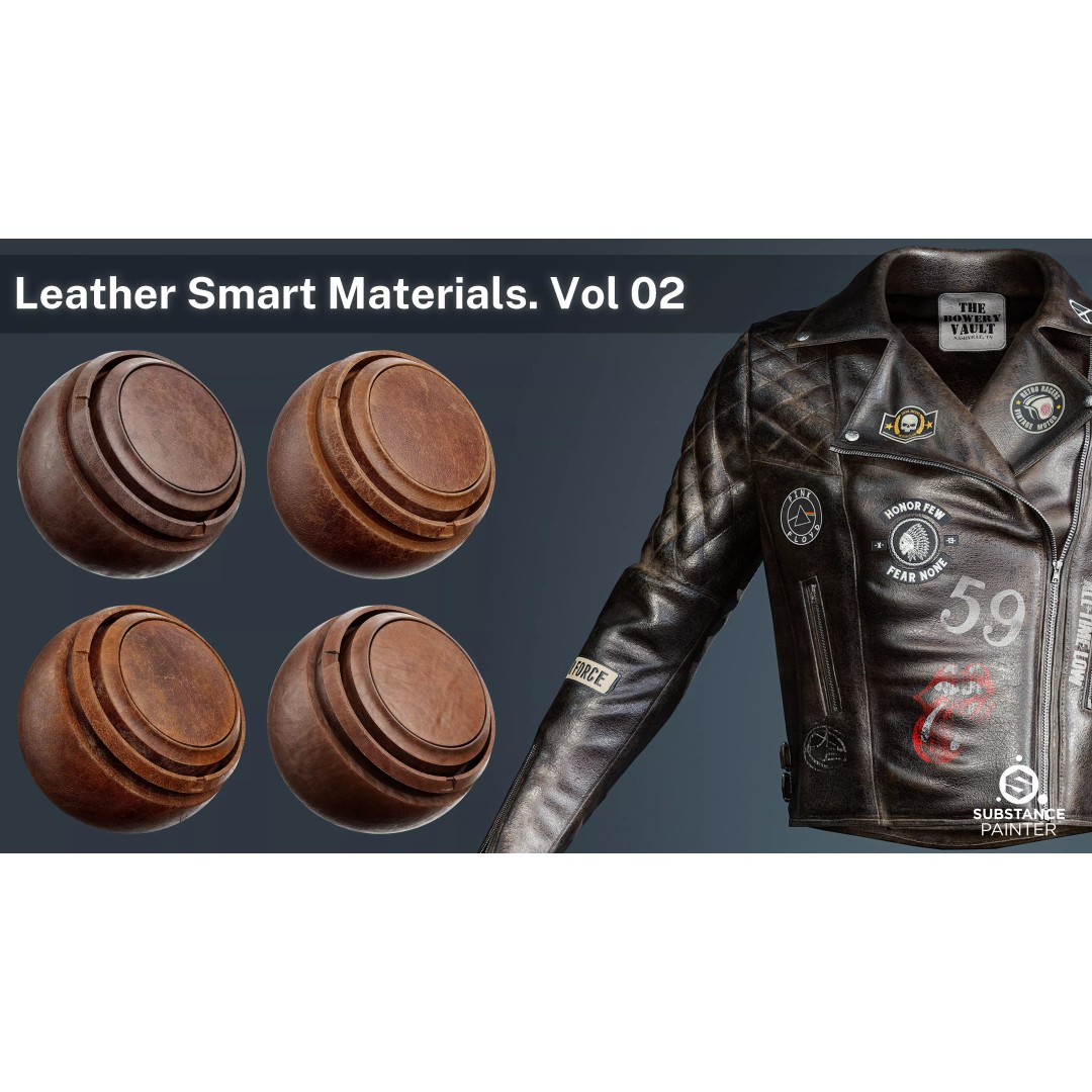 Leather Smart Materials 3D Model – High-Quality Textures for Substance Painter - View 2