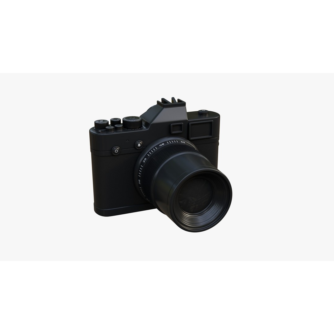 Black Film Camera 3D Model – High Poly PBR Asset, FBX, Animation Ready - View 3