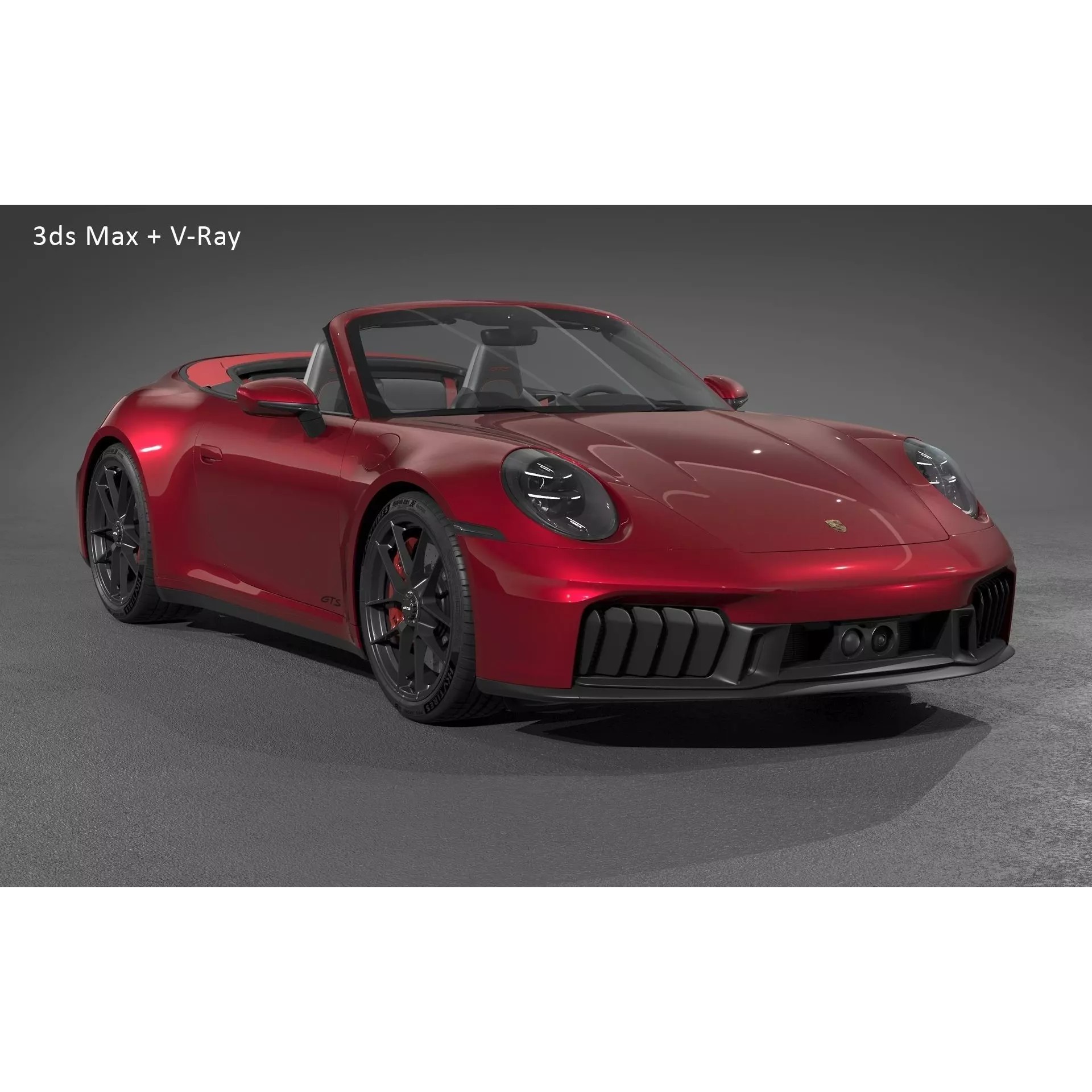 2026 Porsche 911 Carrera 4 GTS Cabriolet - High-Quality 3D Model - View 27