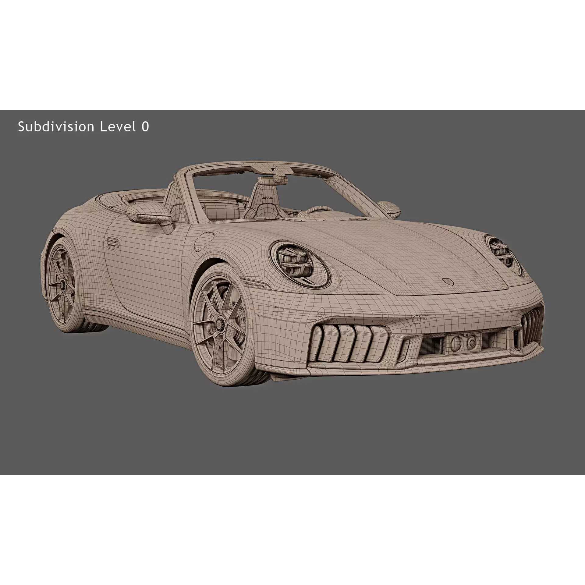 2026 Porsche 911 Carrera 4 GTS Cabriolet - High-Quality 3D Model - View 28