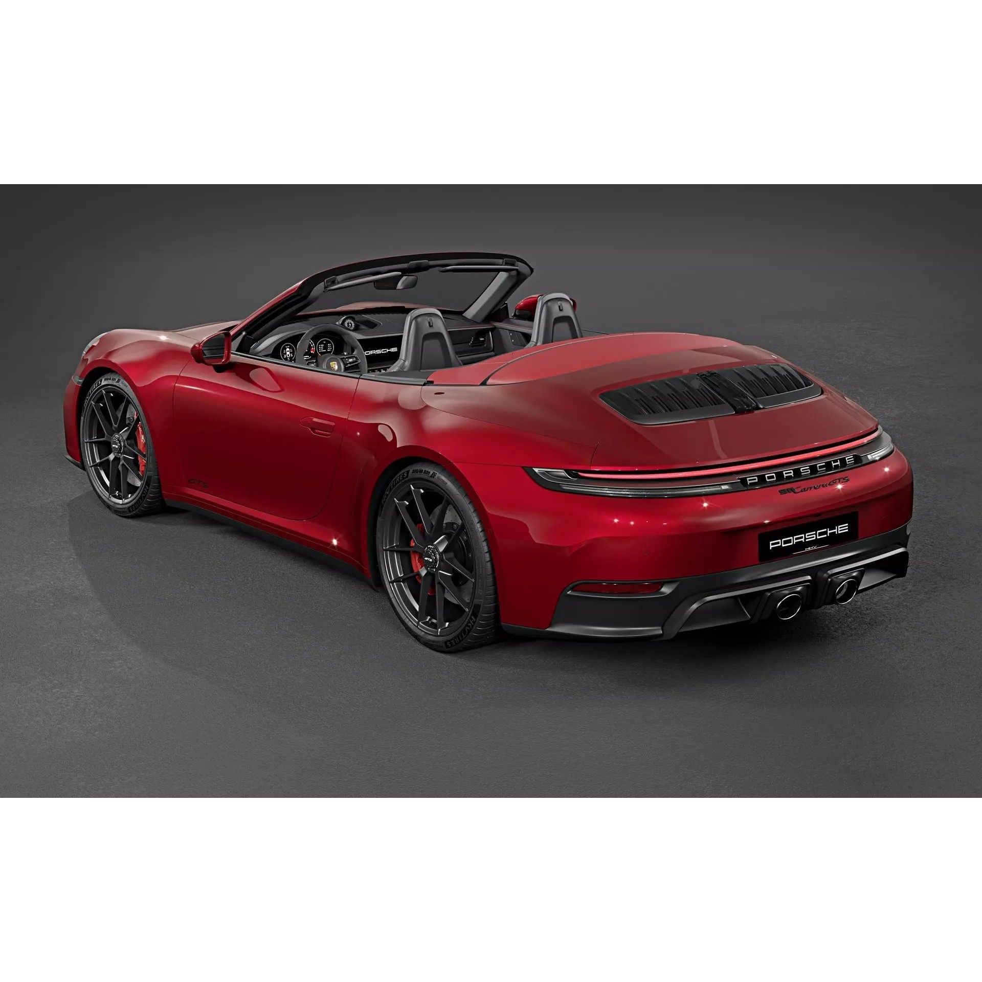 2026 Porsche 911 Carrera 4 GTS Cabriolet - High-Quality 3D Model - View 7