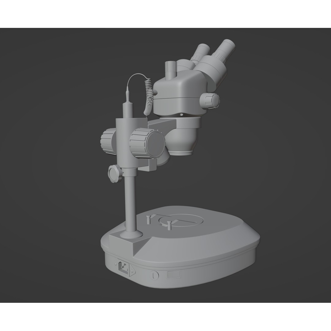 Stereomicroscope 3D Model – Low Poly PBR Asset, FBX, OBJ, Blender - View 11