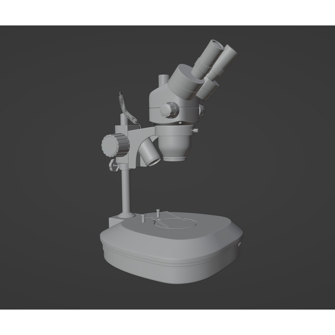 Stereomicroscope 3D Model – Low Poly PBR Asset, FBX, OBJ, Blender - View 12