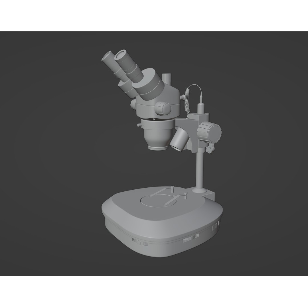Stereomicroscope 3D Model – Low Poly PBR Asset, FBX, OBJ, Blender - View 13