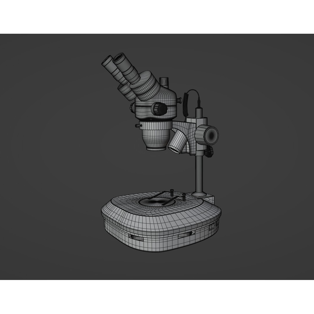 Stereomicroscope 3D Model – Low Poly PBR Asset, FBX, OBJ, Blender - View 14