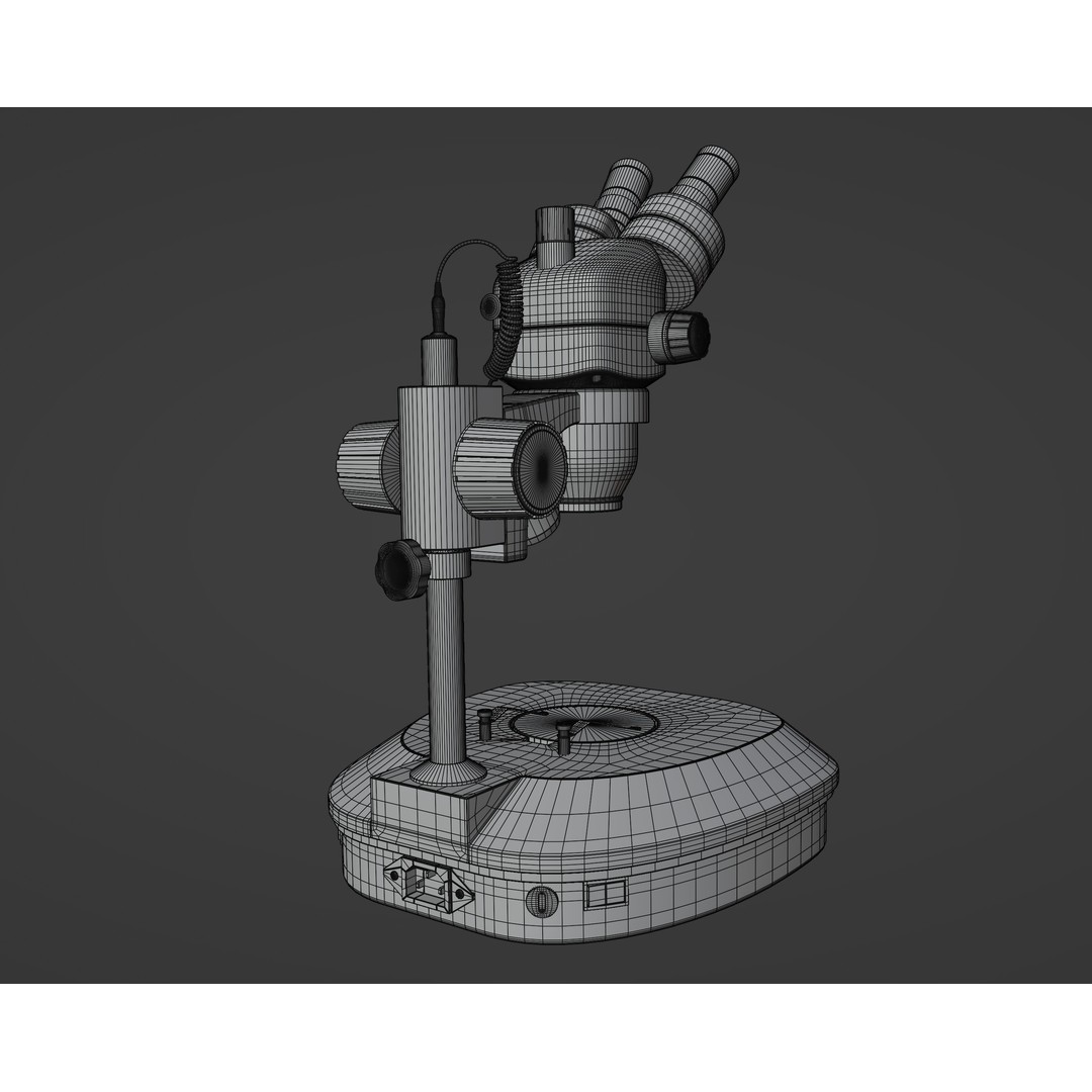 Stereomicroscope 3D Model – Low Poly PBR Asset, FBX, OBJ, Blender - View 16