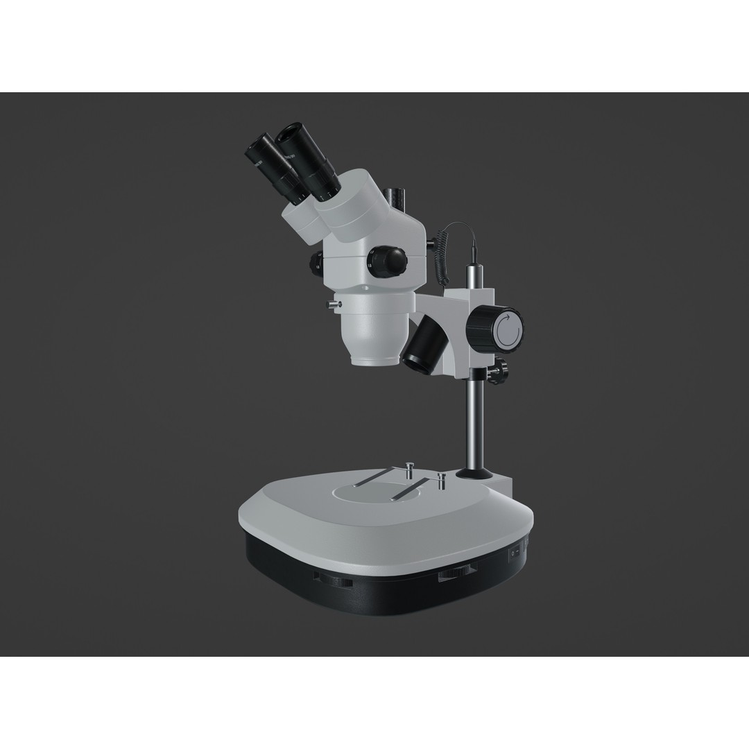 Stereomicroscope 3D Model – Low Poly PBR Asset, FBX, OBJ, Blender - View 18