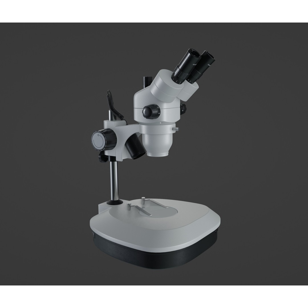 Stereomicroscope 3D Model – Low Poly PBR Asset, FBX, OBJ, Blender - View 19