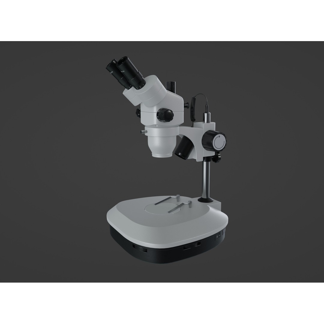 Stereomicroscope 3D Model – Low Poly PBR Asset, FBX, OBJ, Blender - View 20