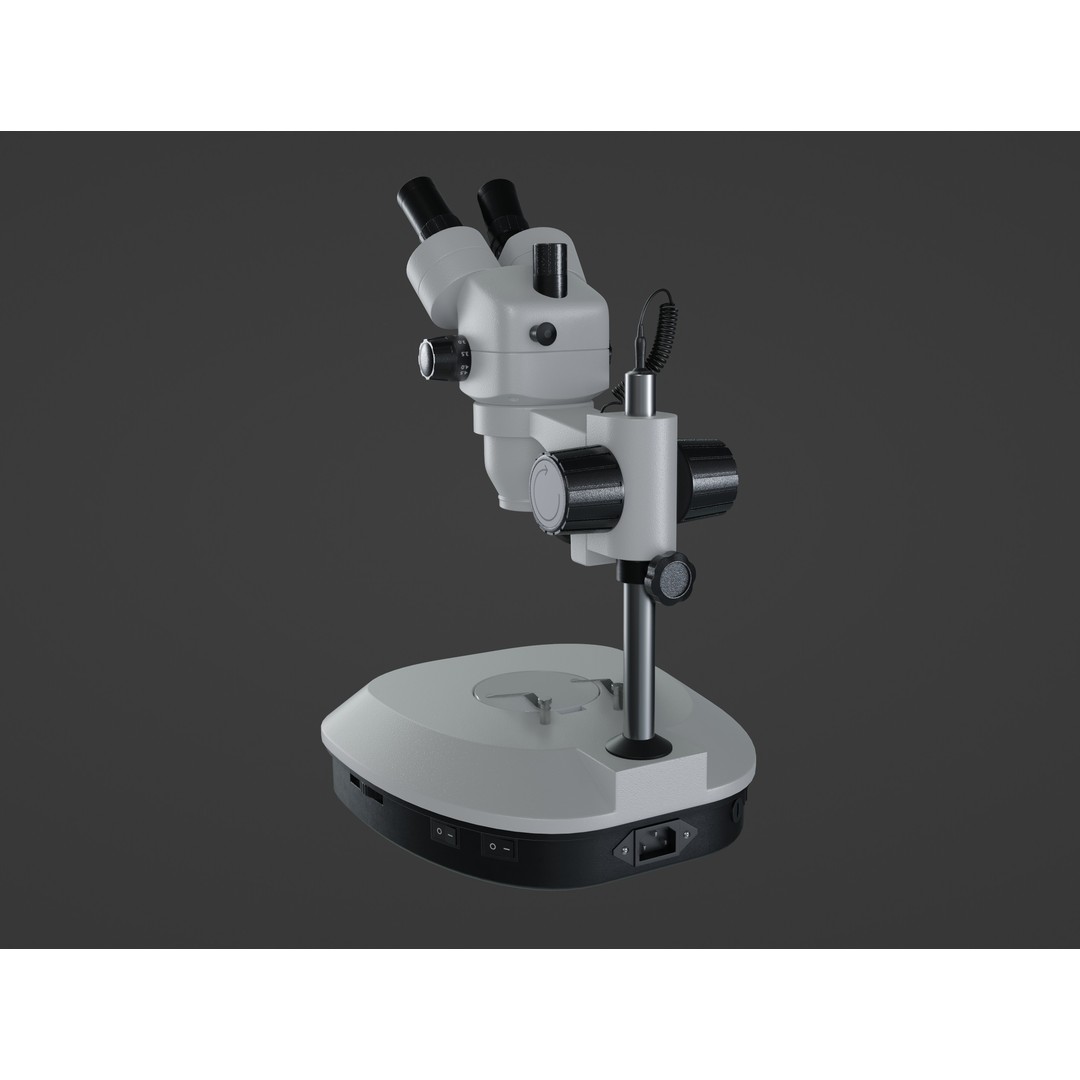 Stereomicroscope 3D Model – Low Poly PBR Asset, FBX, OBJ, Blender - View 21