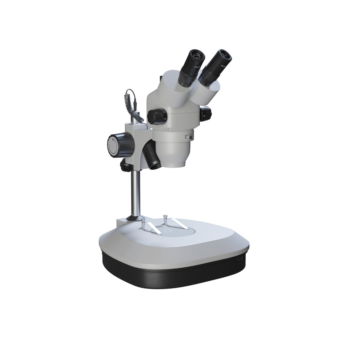 Stereomicroscope 3D Model – Low Poly PBR Asset, FBX, OBJ, Blender - View 4