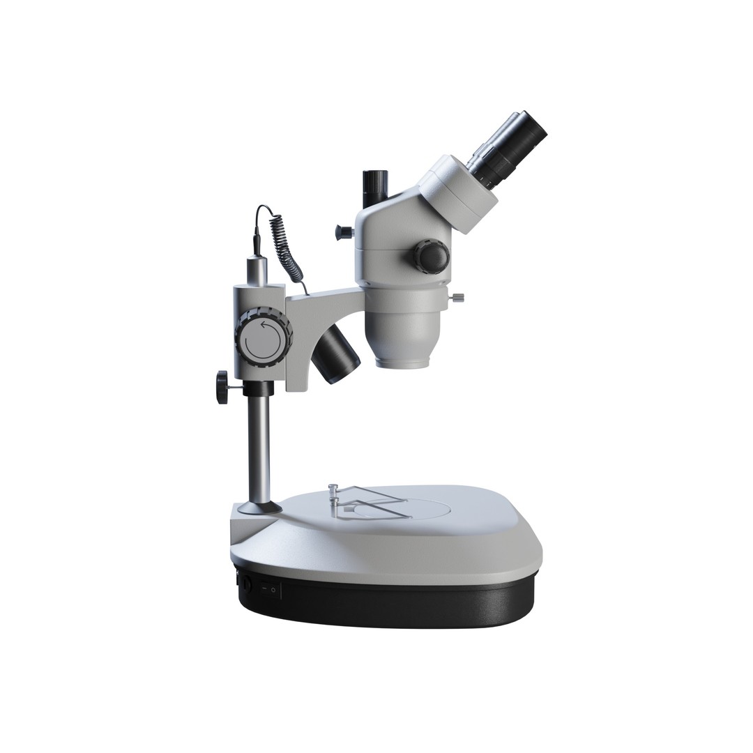 Stereomicroscope 3D Model – Low Poly PBR Asset, FBX, OBJ, Blender - View 6