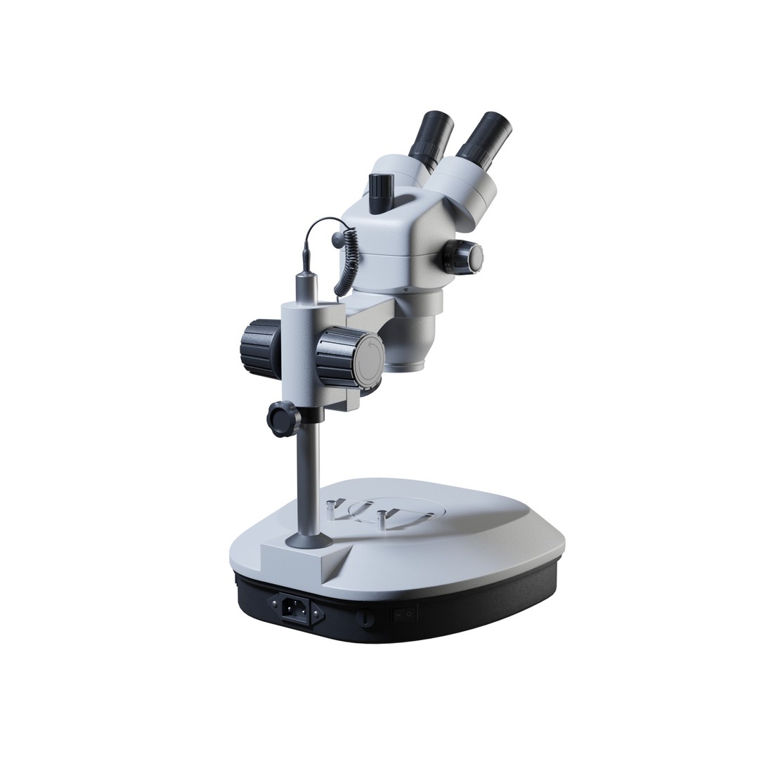 Stereomicroscope 3D Model – Low Poly PBR Asset, FBX, OBJ, Blender - View 7