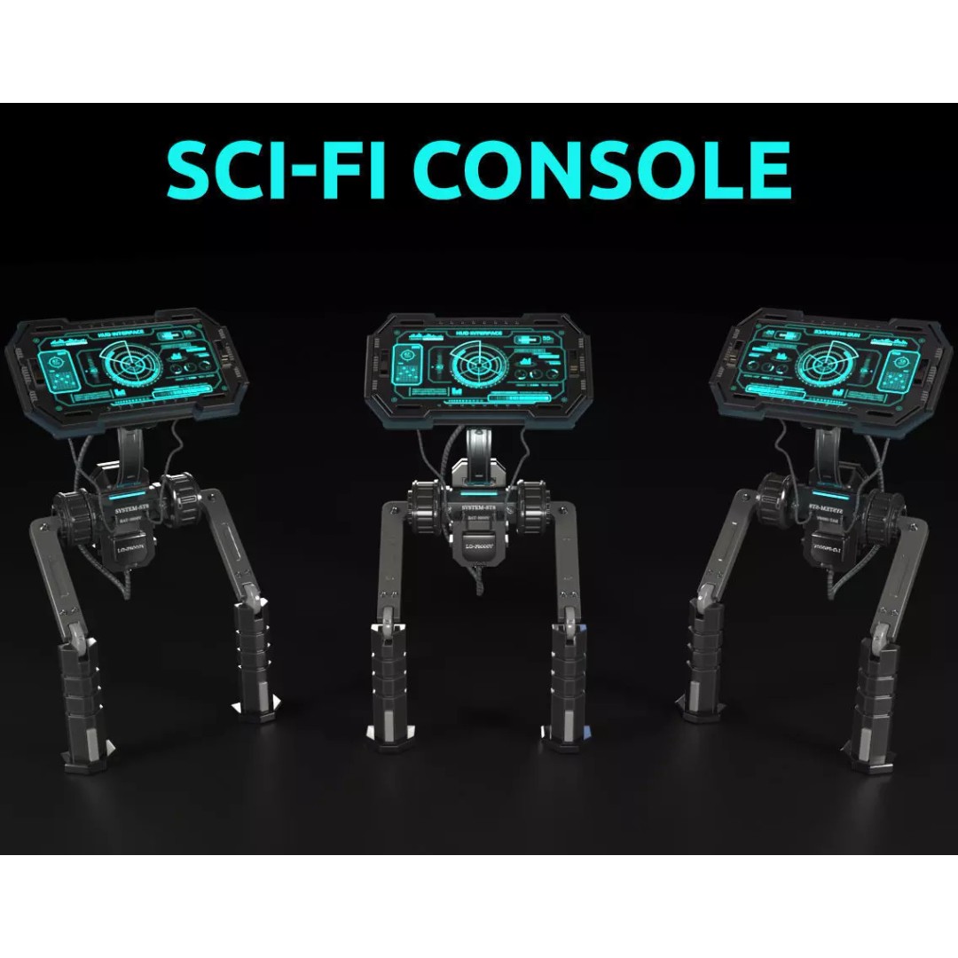 Sci-Fi Console 3D Model – High Poly Game Asset, PBR Textures, FBX - View 2