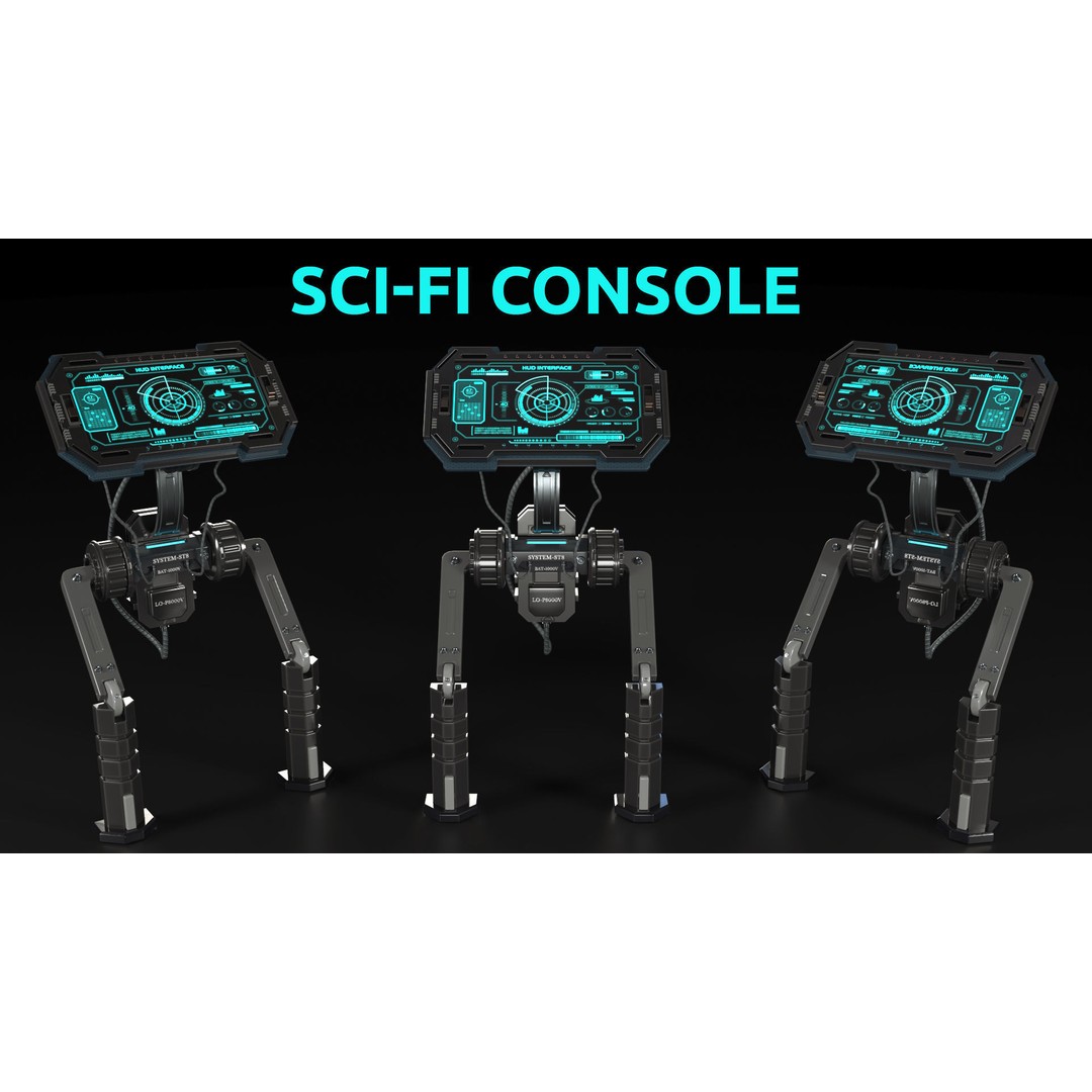 Sci-Fi Console 3D Model – High Poly Game Asset, PBR Textures, FBX - View 3