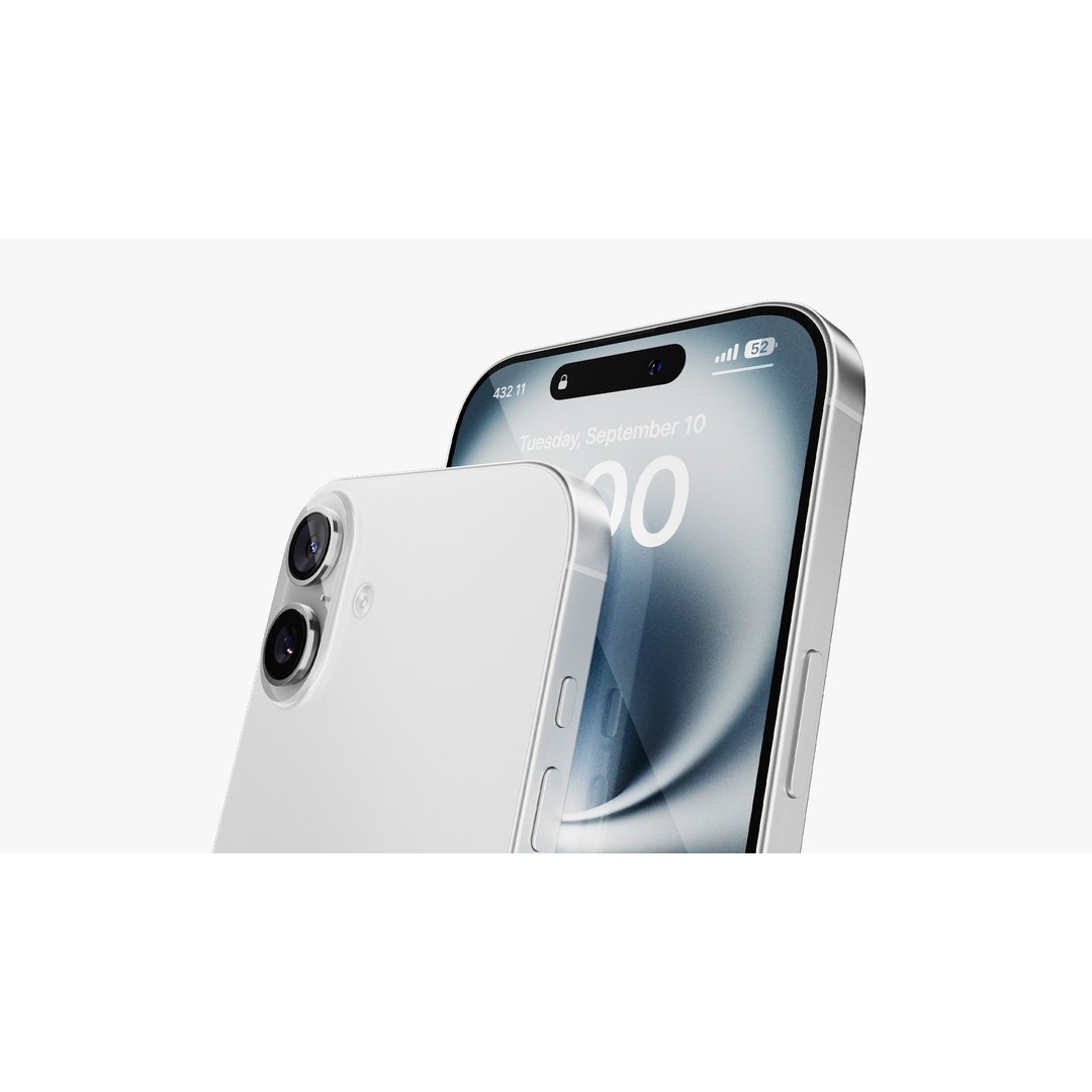 Apple iPhone 16 Plus White 3D Model – Detailed PBR Asset, FBX & OBJ - View 11