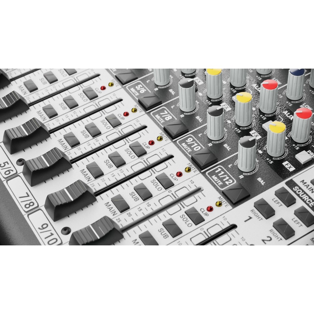Xenyx1622USB Audio Mixer 3D Model – PBR Textured Game Asset, FBX, OBJ - View 12