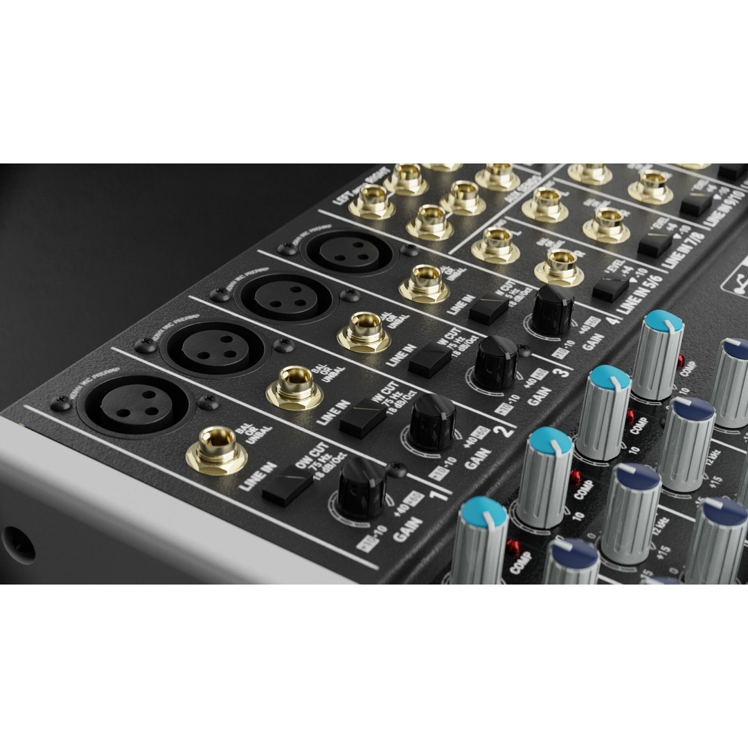 Xenyx1622USB Audio Mixer 3D Model – PBR Textured Game Asset, FBX, OBJ - View 14