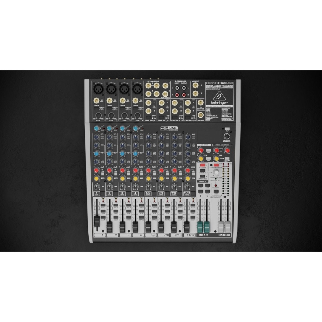 Xenyx1622USB Audio Mixer 3D Model – PBR Textured Game Asset, FBX, OBJ - View 3