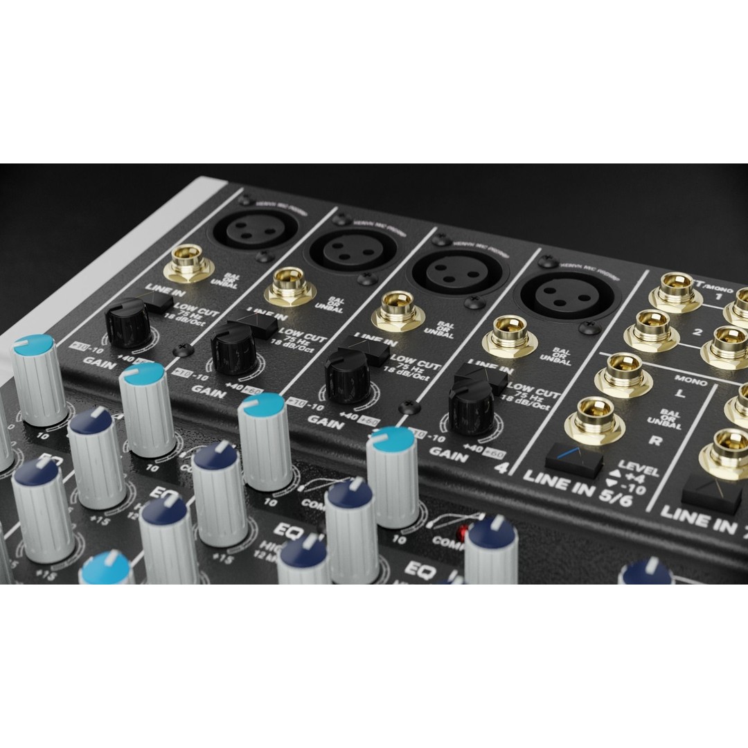 Xenyx1622USB Audio Mixer 3D Model – PBR Textured Game Asset, FBX, OBJ - View 9