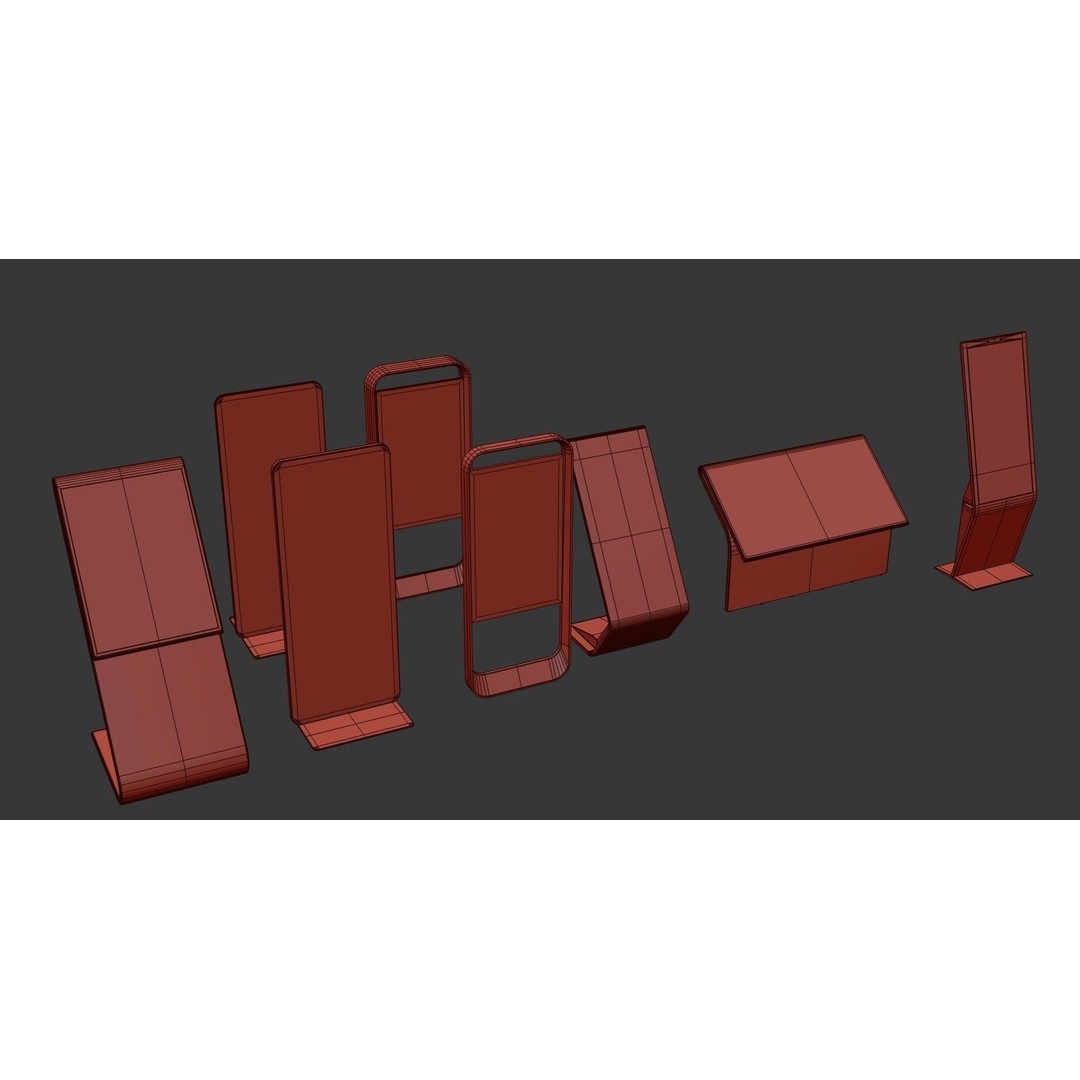Digital Signage 3D Model – Low Poly Pack with Textures and Formats - View 21