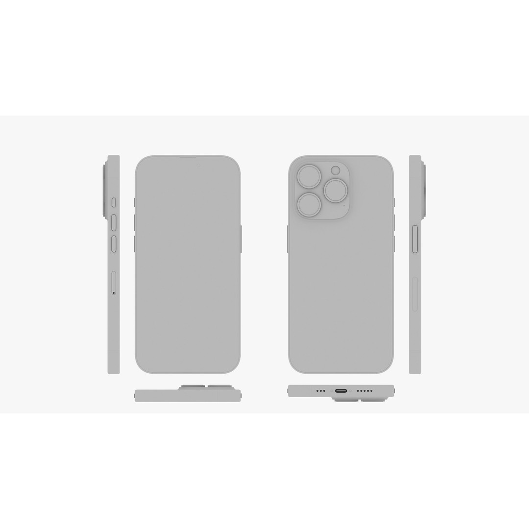 Apple iPhone 15 Pro 3D Model – High Poly PBR Asset, FBX, OBJ - View 21