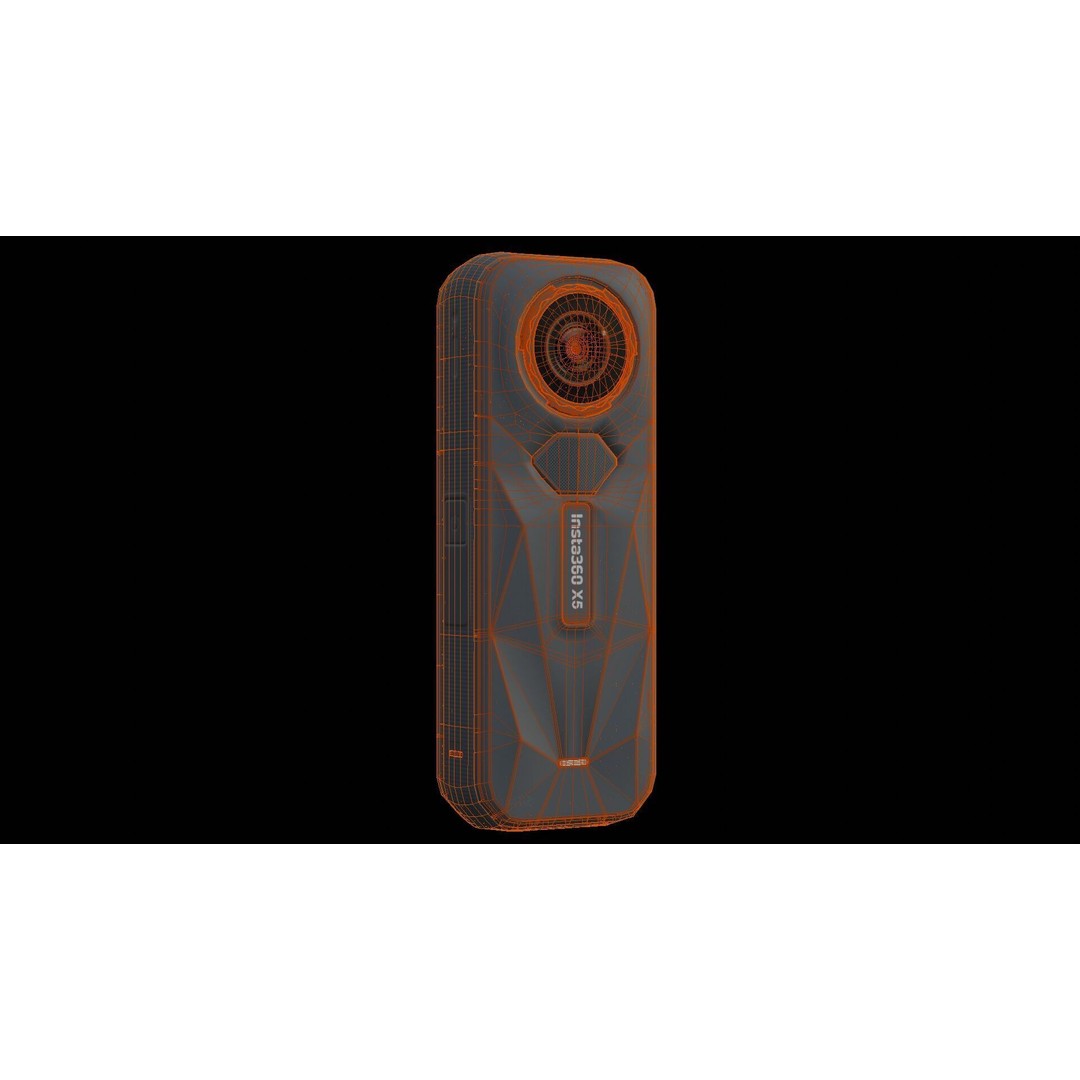 Insta360 X5 3D Model – Low Poly Action Camera, PBR Textures, FBX