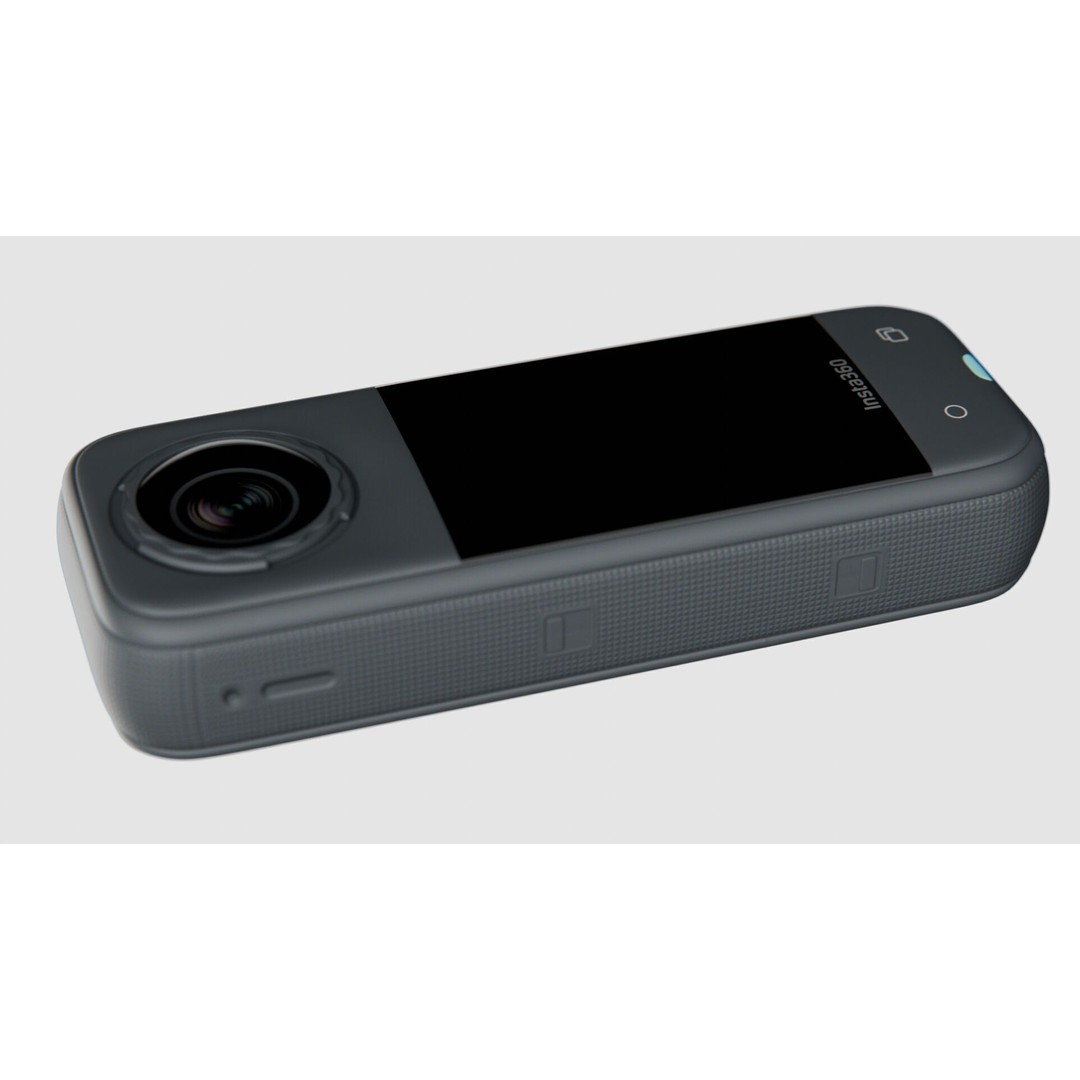 Insta360 X5 3D Model – Low Poly Action Camera, PBR Textures, FBX - View 3