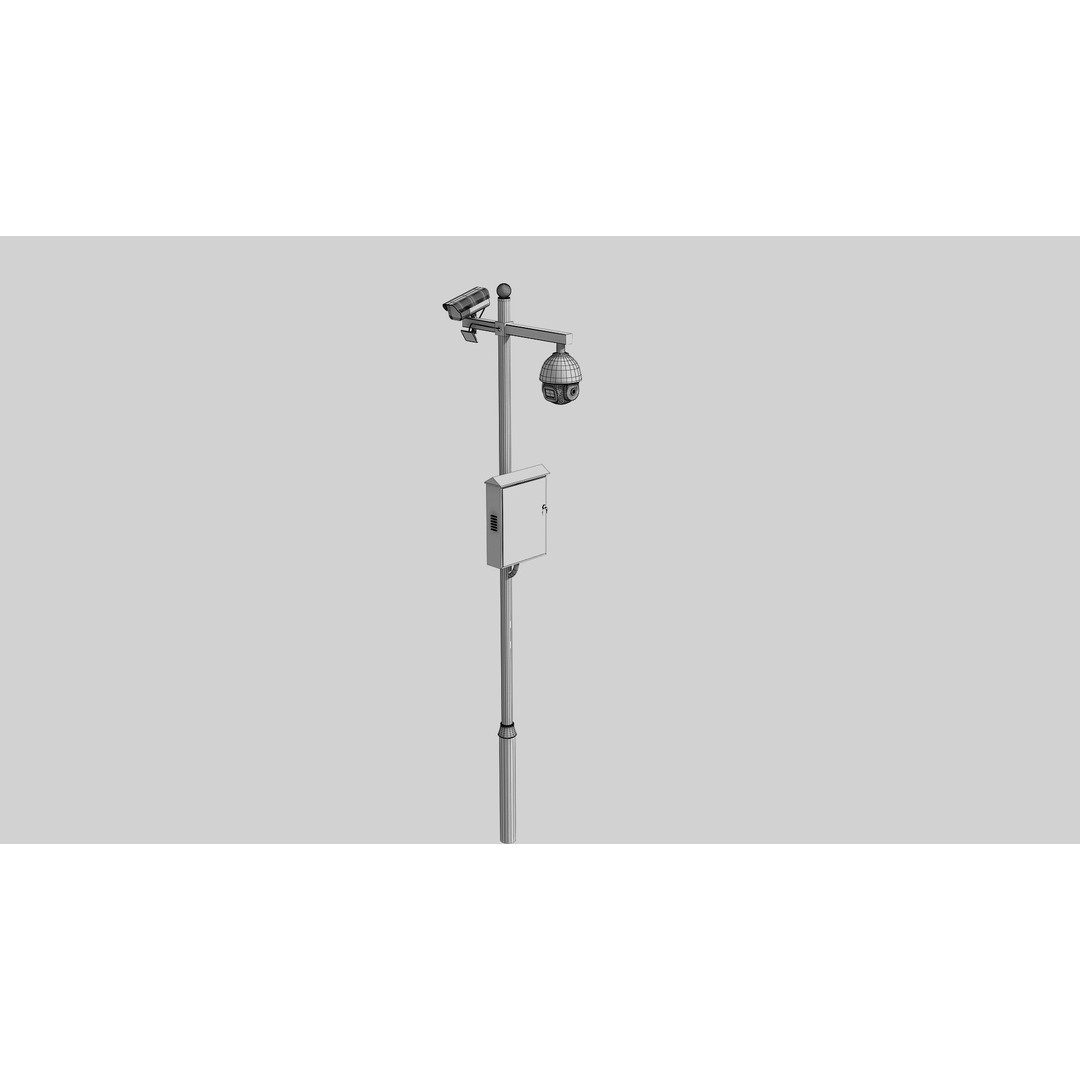 Outdoor Security Surveillance Camera 3D Model – High Poly Video Device, FBX, OBJ