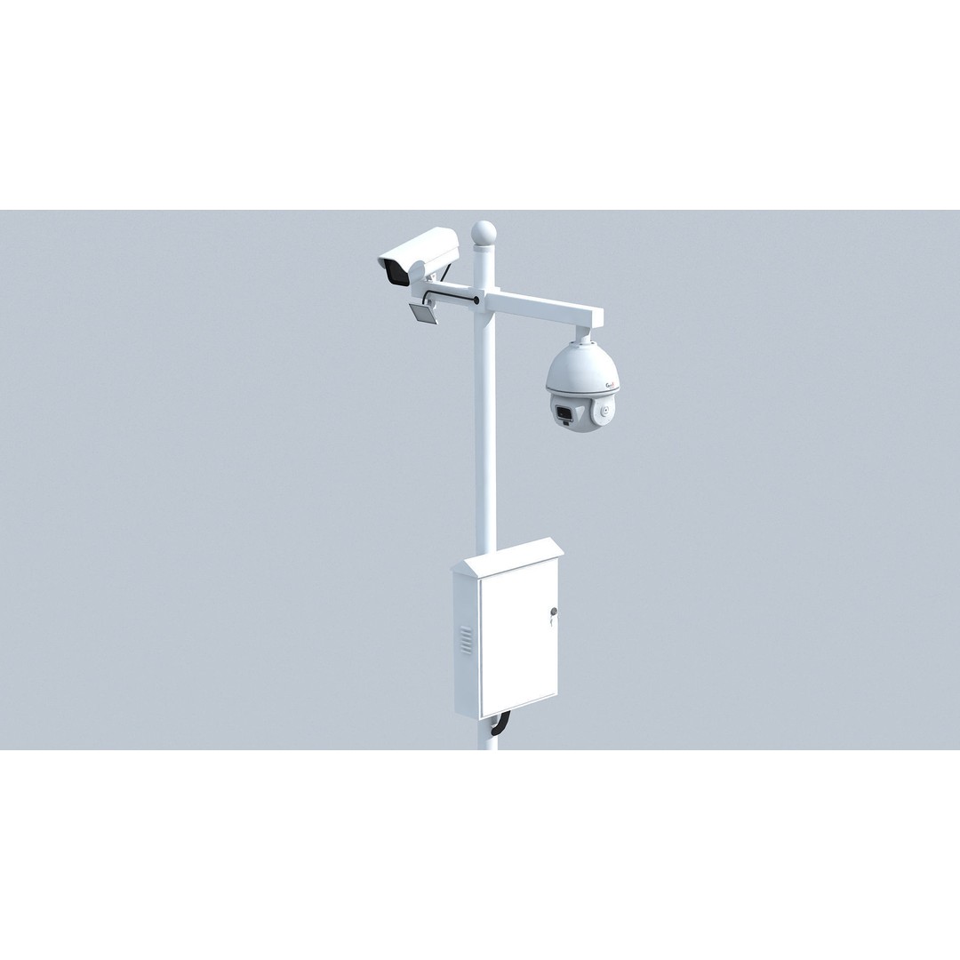 Outdoor Security Surveillance Camera 3D Model – High Poly Video Device, FBX, OBJ - View 13
