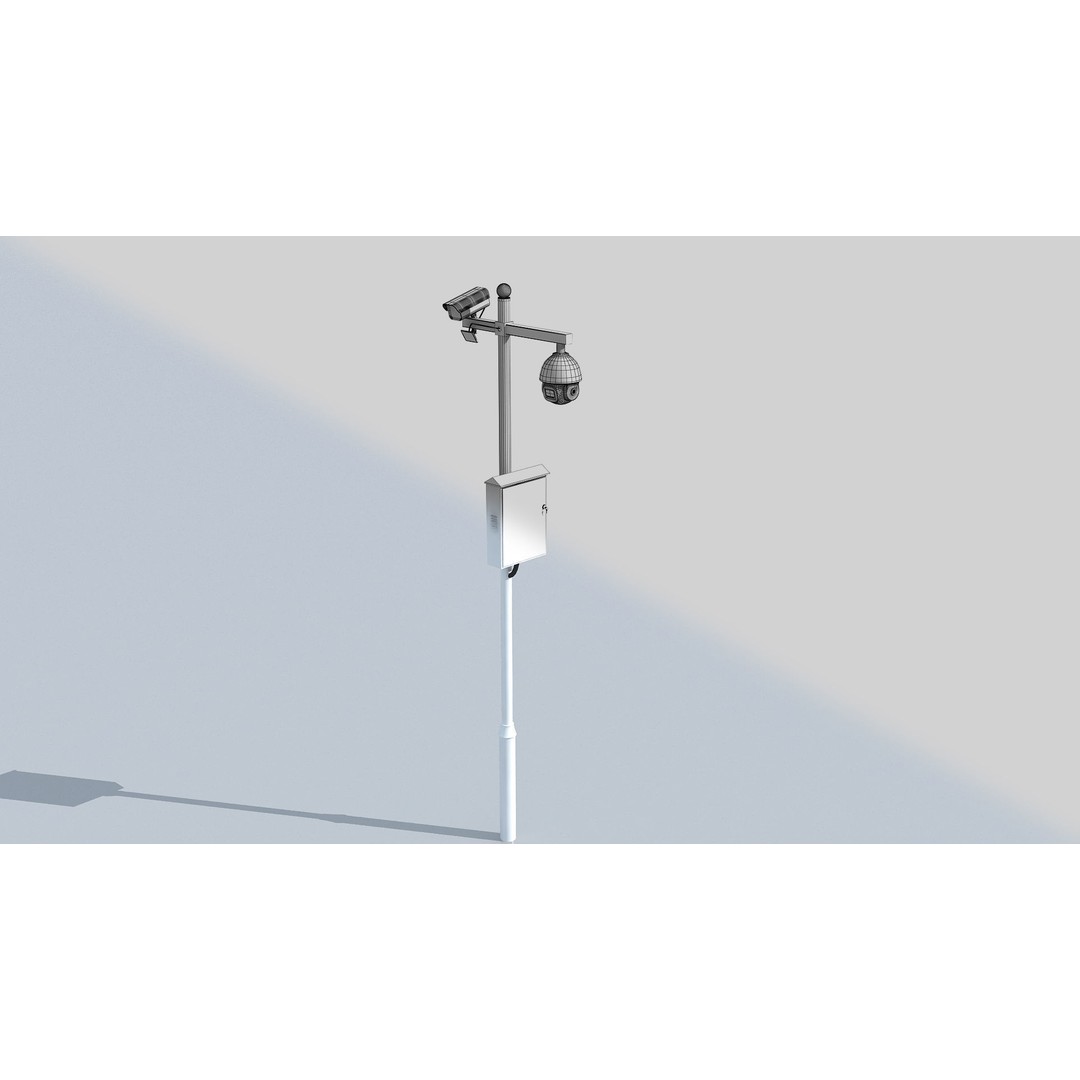 Outdoor Security Surveillance Camera 3D Model – High Poly Video Device, FBX, OBJ - View 14