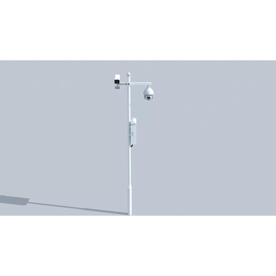 Outdoor Security Surveillance Camera 3D Model – High Poly Video Device, FBX, OBJ - View 2