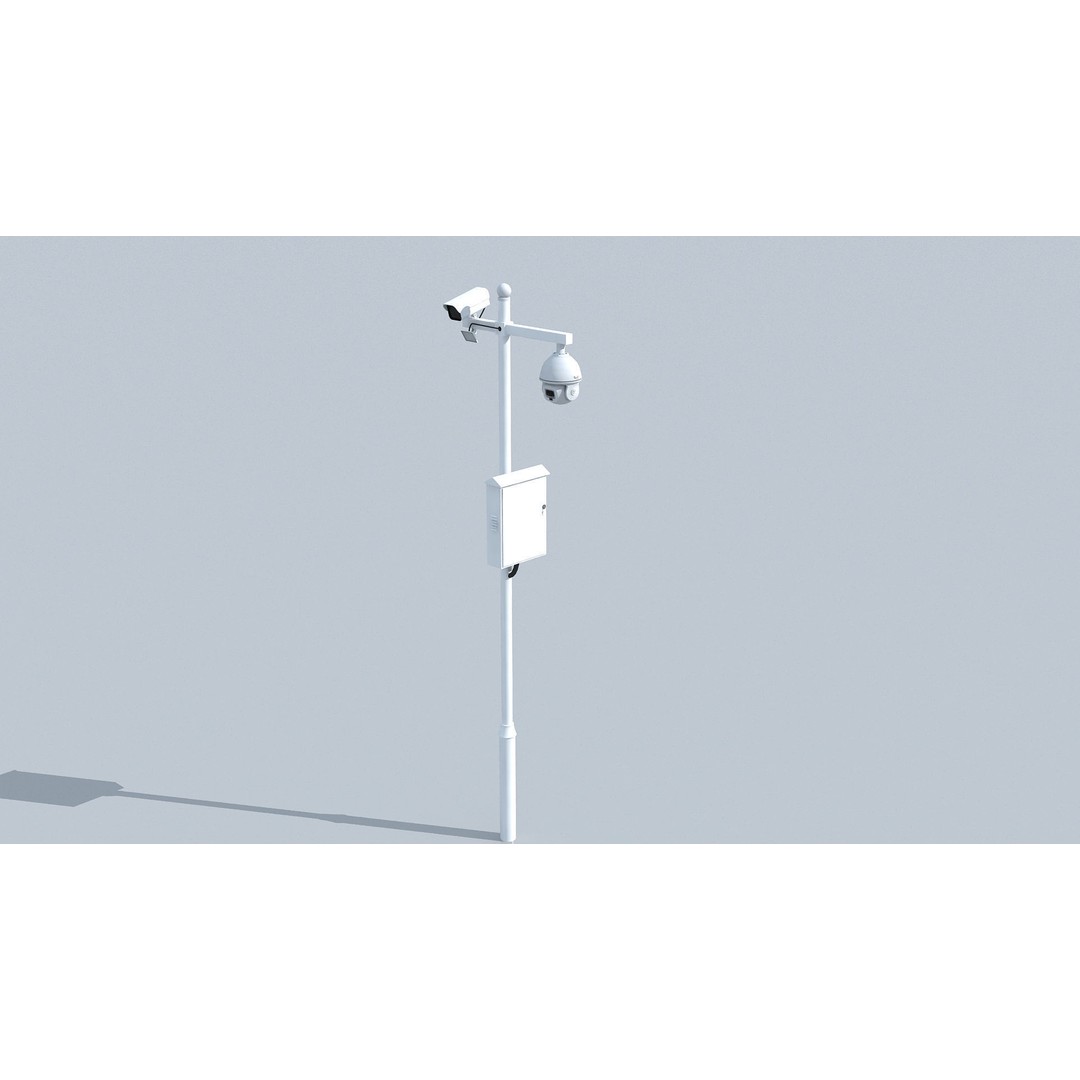 Outdoor Security Surveillance Camera 3D Model – High Poly Video Device, FBX, OBJ - View 3