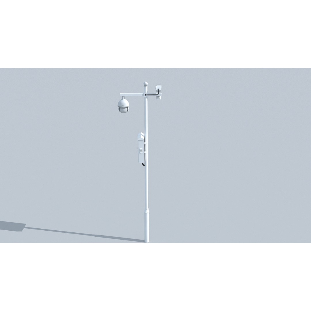 Outdoor Security Surveillance Camera 3D Model – High Poly Video Device, FBX, OBJ - View 6