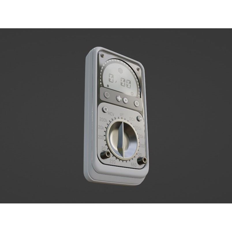 Electronic Multimeter 3D Model – Low Poly PBR Tool, FBX/OBJ - View 3