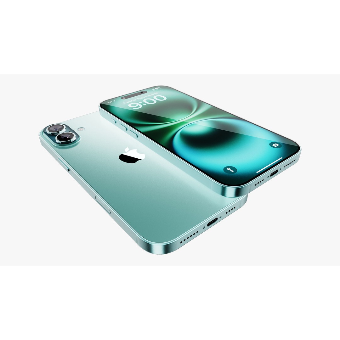 Apple iPhone 16 Plus Teal 3D Model – High Poly PBR Asset, FBX, OBJ - View 14