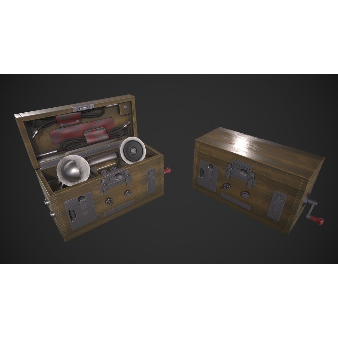 Field Telephone 3D Model – Low Poly Game-Ready Asset, FBX - View 10