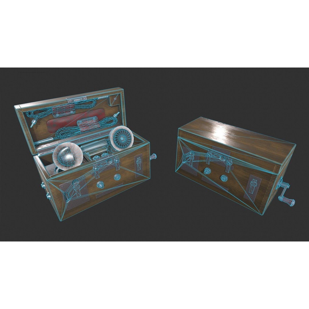 Field Telephone 3D Model – Low Poly Game-Ready Asset, FBX - View 11
