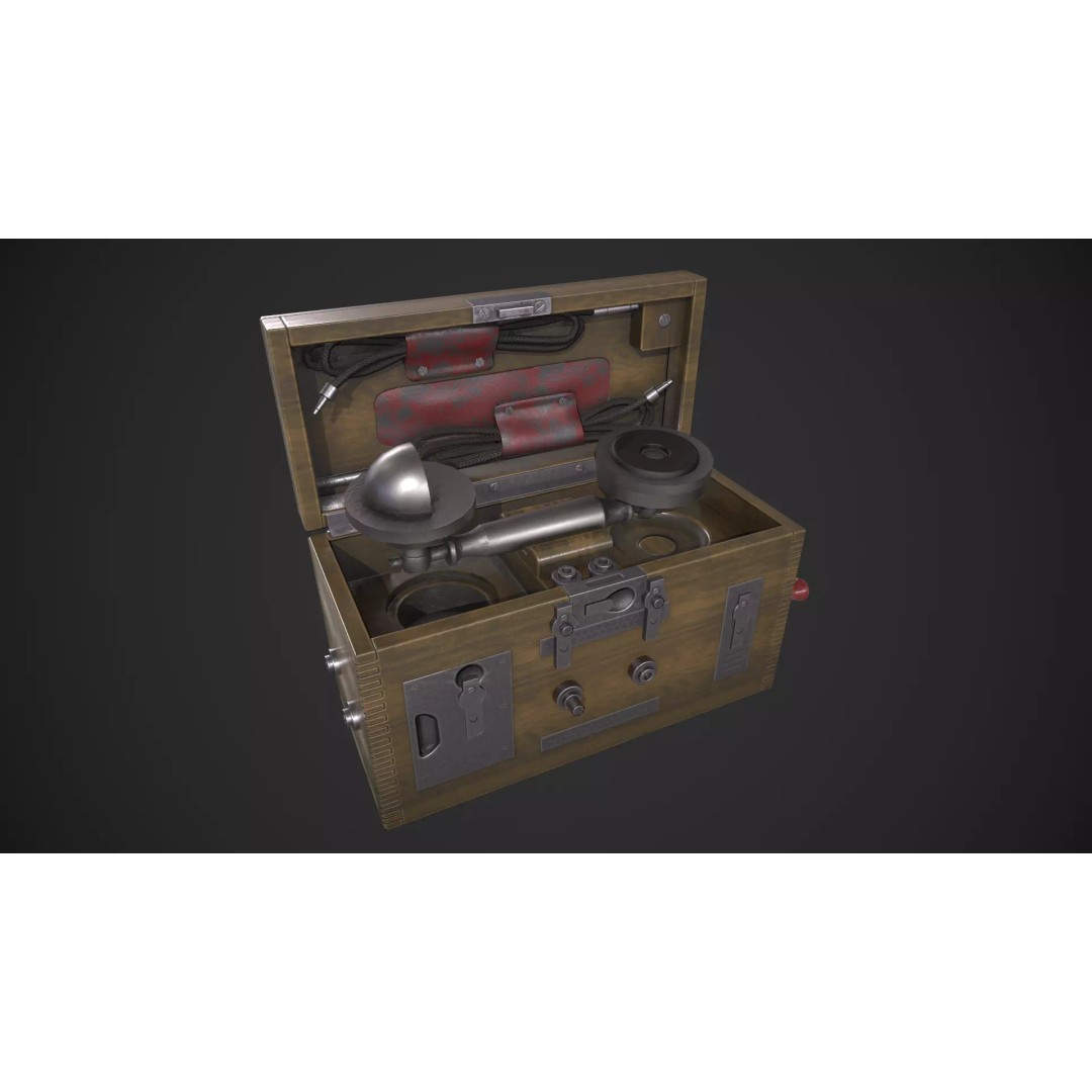 Field Telephone 3D Model – Low Poly Game-Ready Asset, FBX - View 2