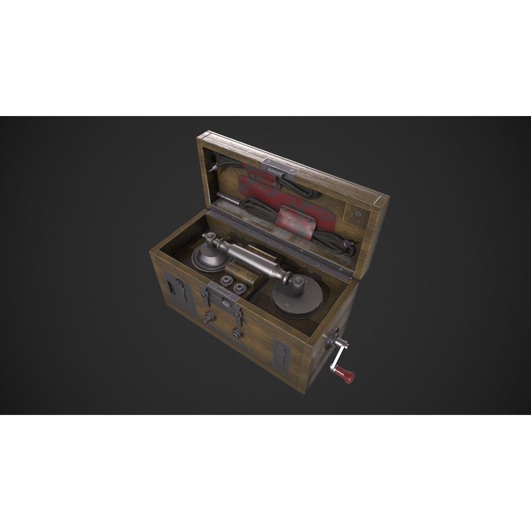 Field Telephone 3D Model – Low Poly Game-Ready Asset, FBX - View 4