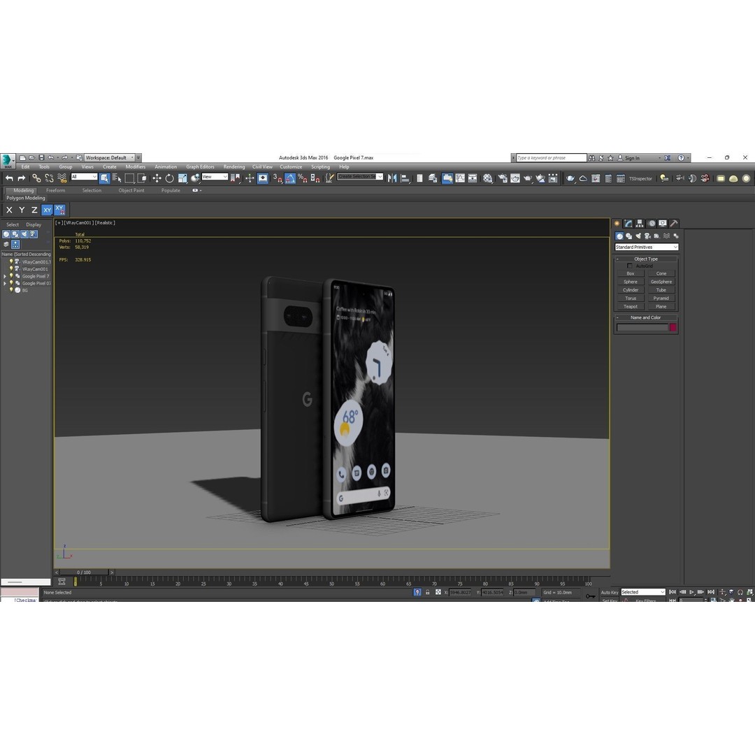 Google Pixel 7 3D Model – Low Poly Smartphone, FBX, OBJ, Blender - View 42