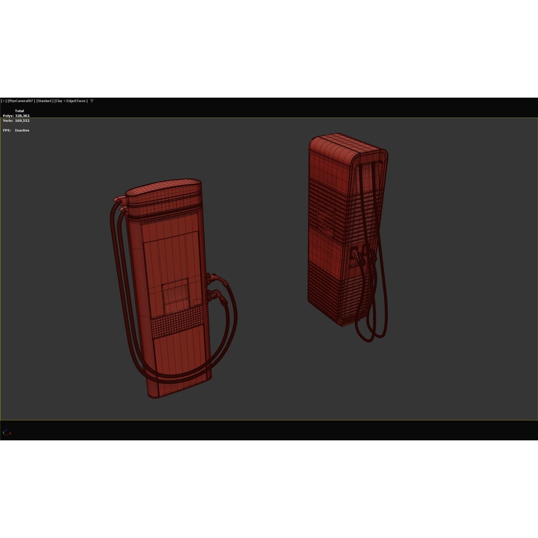 Electric Car Charging Station 3D Model – High Res V-Ray Ready, FBX, OBJ
