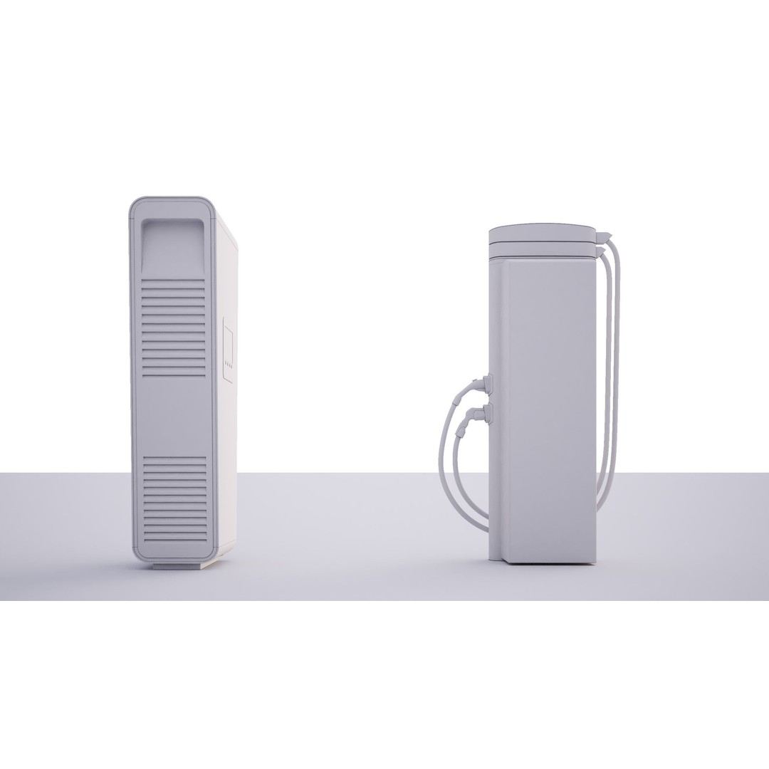 Electric Car Charging Station 3D Model – High Res V-Ray Ready, FBX, OBJ - View 4