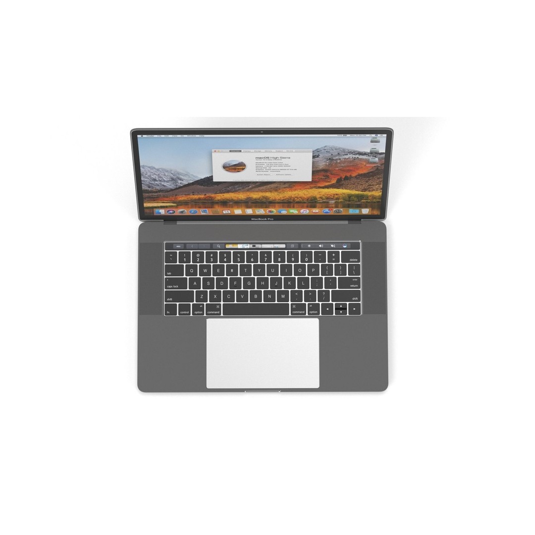 Apple MacBook Pro 15 3D Model – High Poly Element 3D Asset, FBX, OBJ - View 3