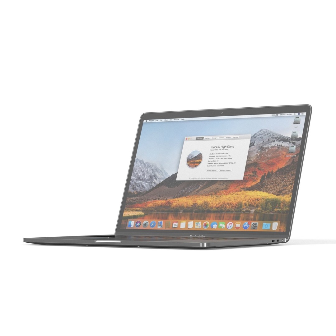 Apple MacBook Pro 15 3D Model – High Poly Element 3D Asset, FBX, OBJ - View 4