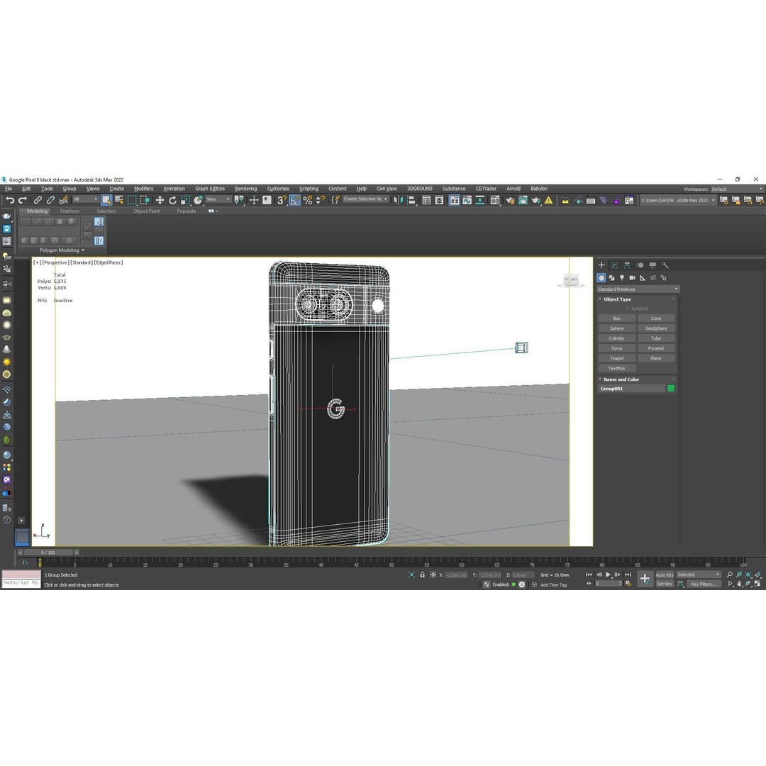 Google Pixel 8 Obsidian 3D Model – Low Poly Game Asset, FBX, OBJ, Blender