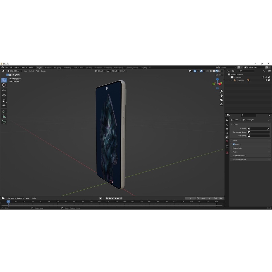Google Pixel 8 Obsidian 3D Model – Low Poly Game Asset, FBX, OBJ, Blender - View 21