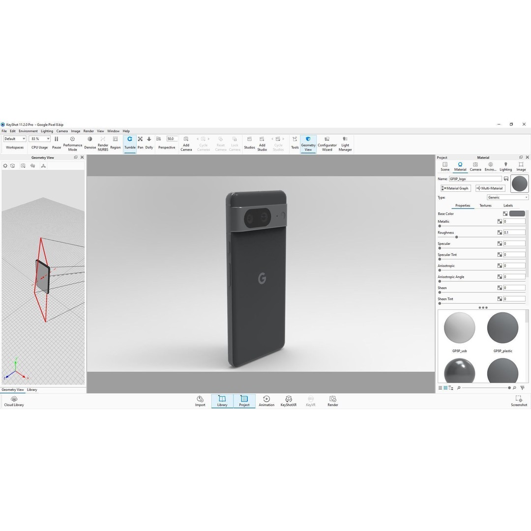 Google Pixel 8 Obsidian 3D Model – Low Poly Game Asset, FBX, OBJ, Blender - View 24